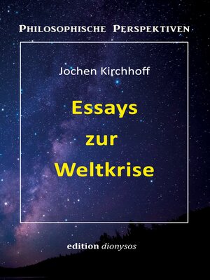 cover image of Essays zur Weltkrise